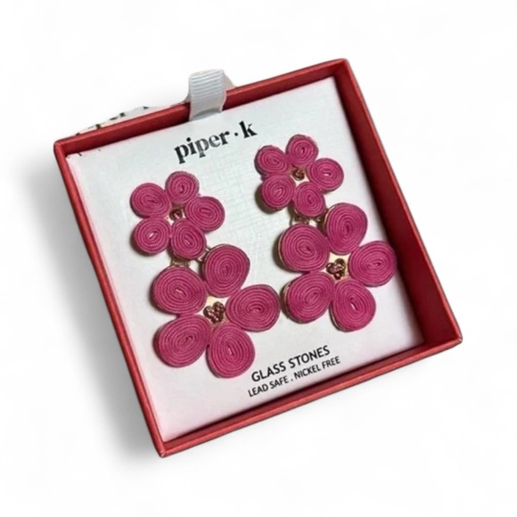 Piper K Pink Blossom Earrings‎ - Picture 5 of 5